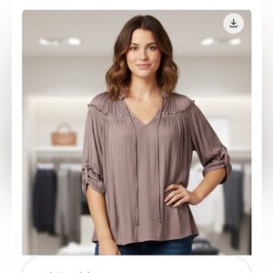 Elegant Brown Woman’s Top silky GAP size large